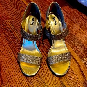 Gold Unlisted by Kennith Cole glitter heels. Gently worn.